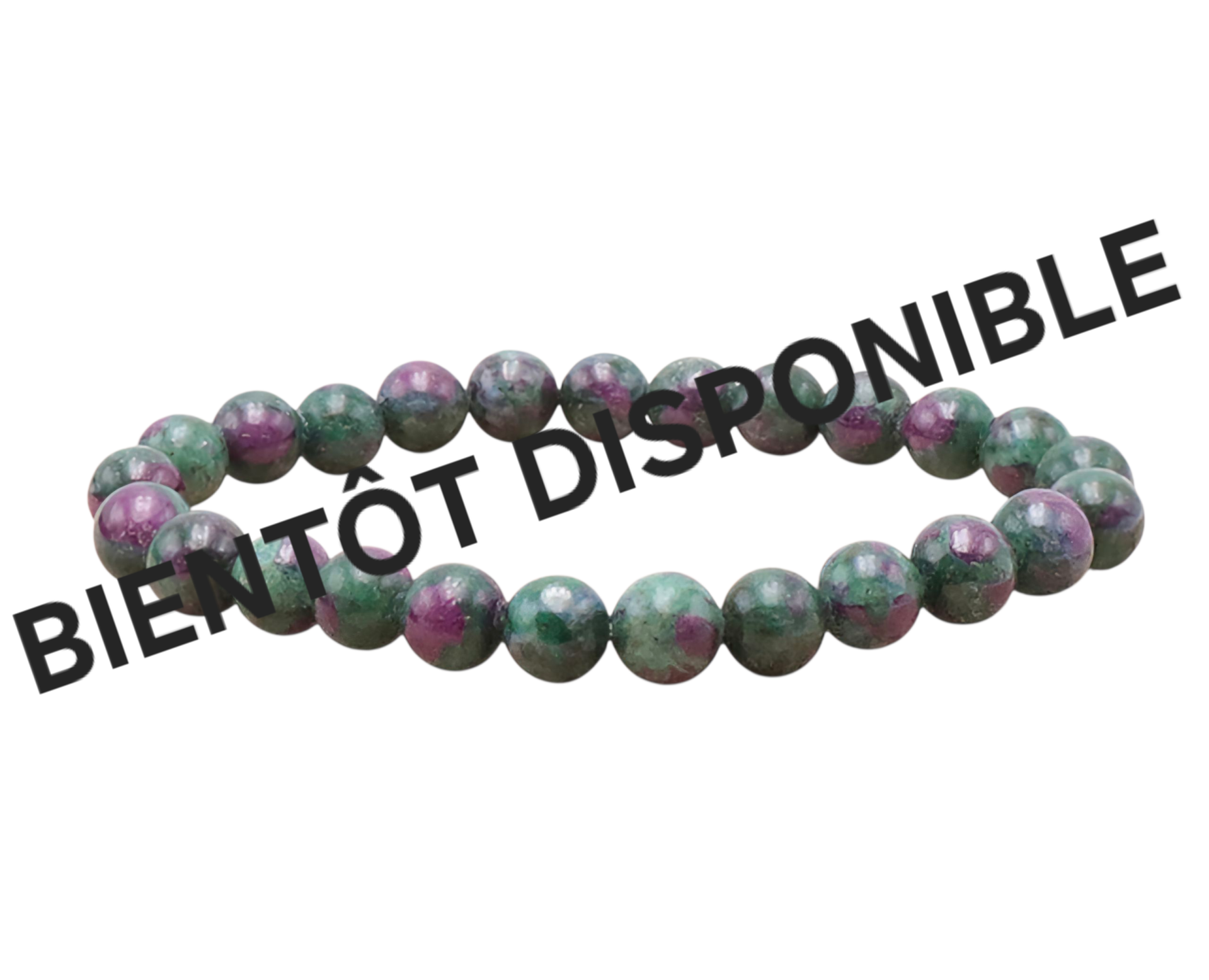 Bracelet rubis sur fuschite 8mm