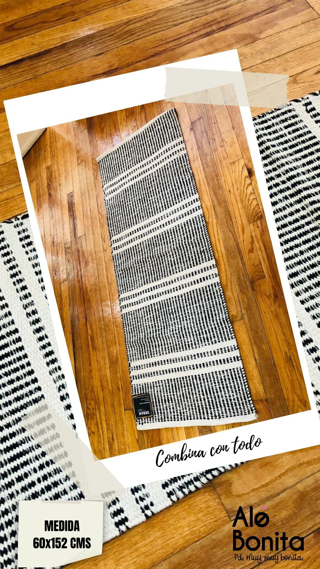 Tapete con Punteo negro