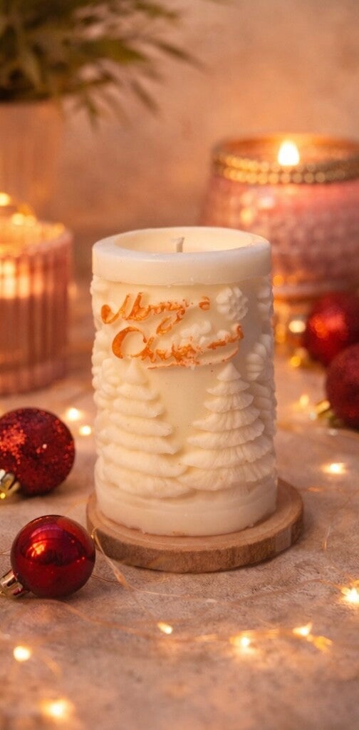 Merry Christmas Stumpenkerze