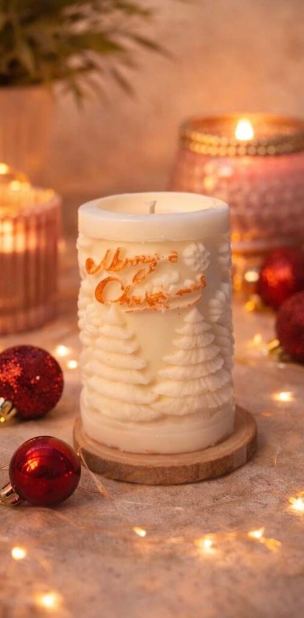 Merry Christmas Stumpenkerze