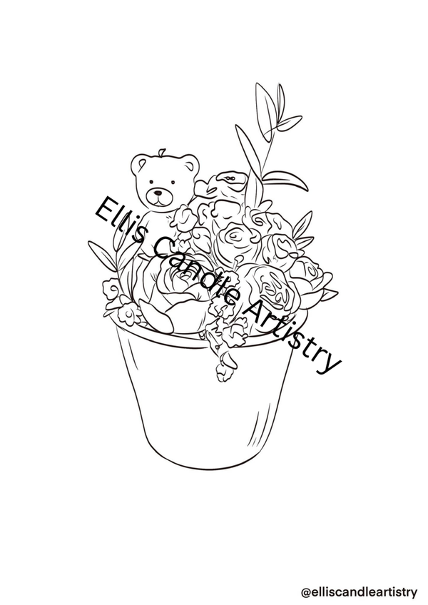 Kleiner Teddy in Vase