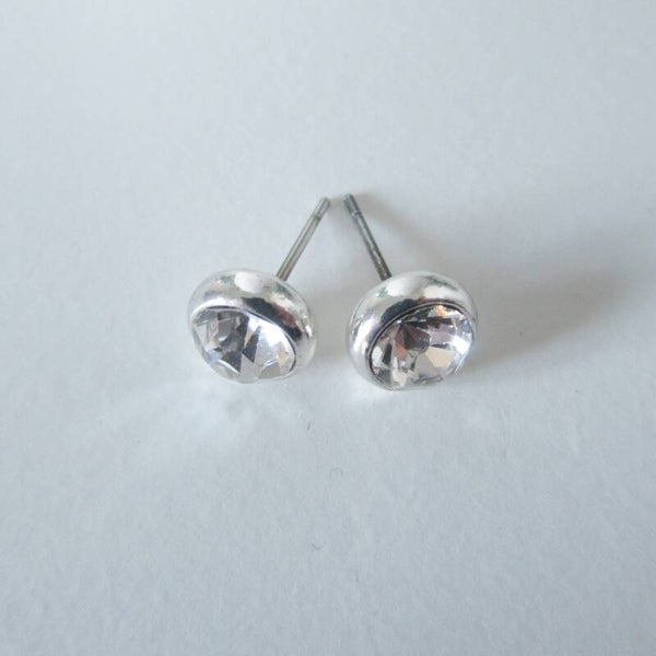 Zilverkleurige transparante knopjes (nr 187)