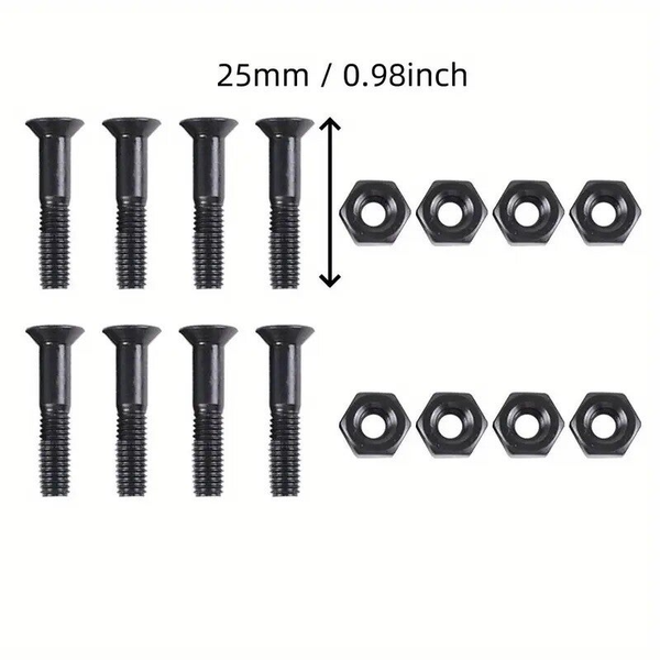 Skateboard Hardware 25mm Tungsten Trucks Bolt Set