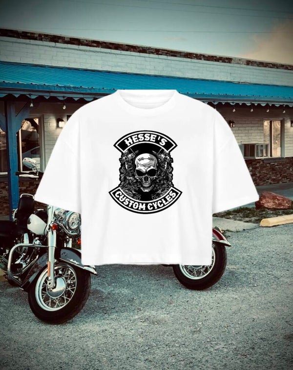 Lady Cropped Shirt Skull