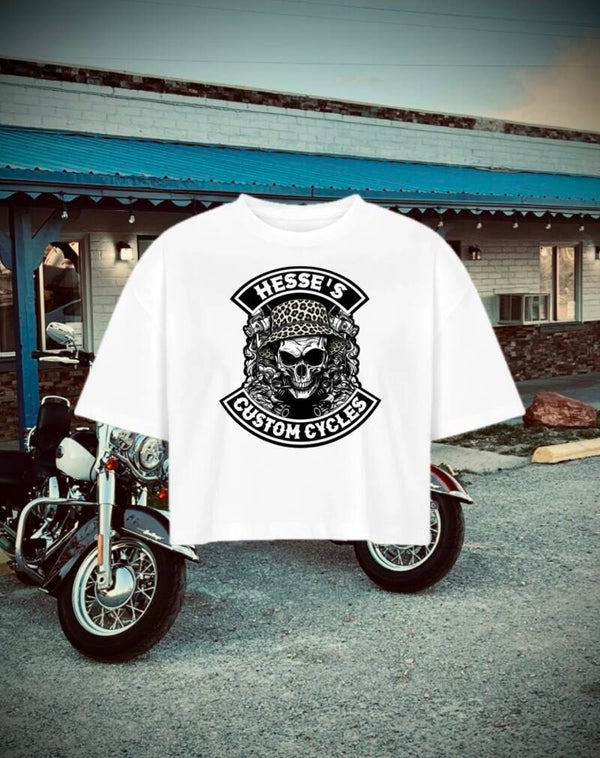 Lady Cropped Shirt Leo Skull