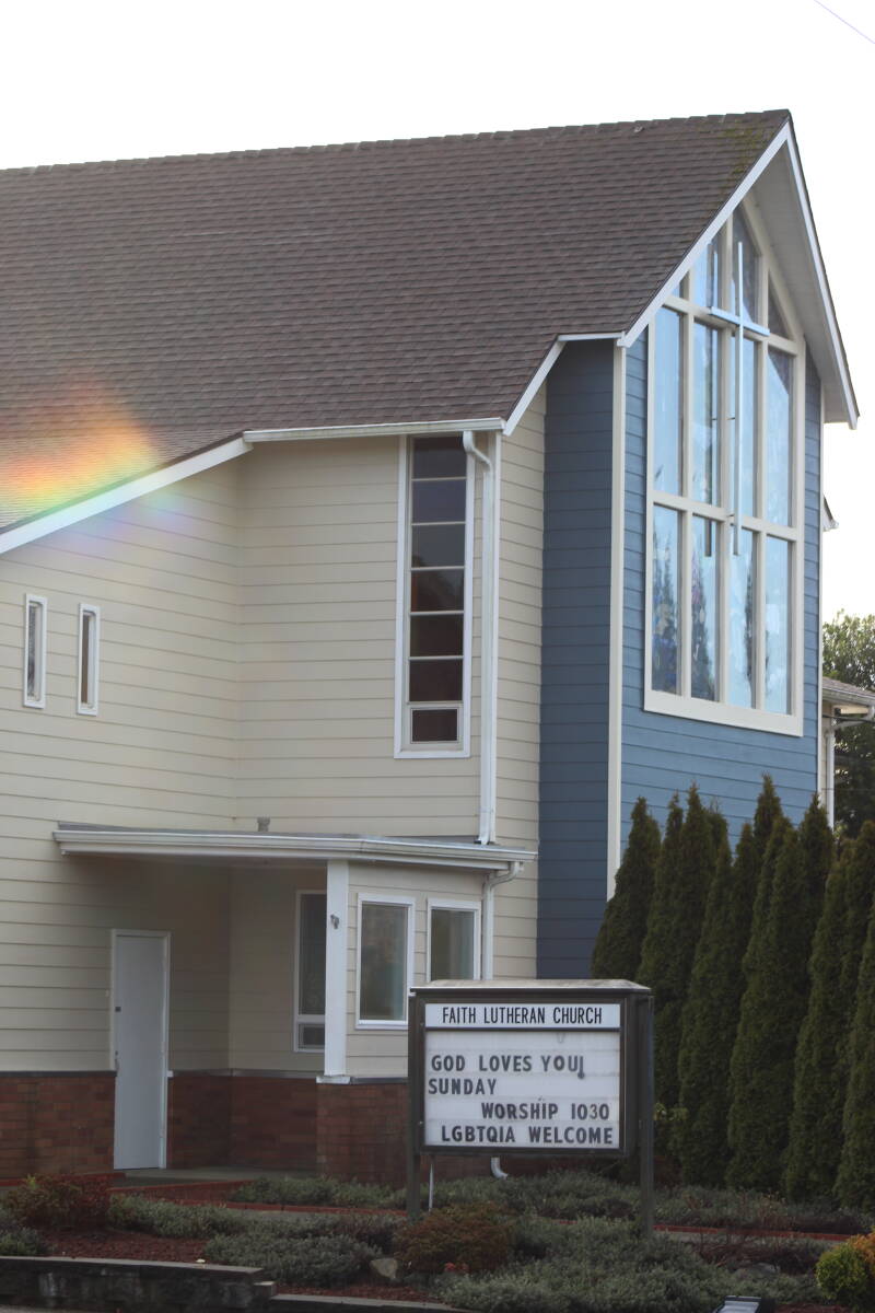Church with sign that states 'LGBTQIA welcome"