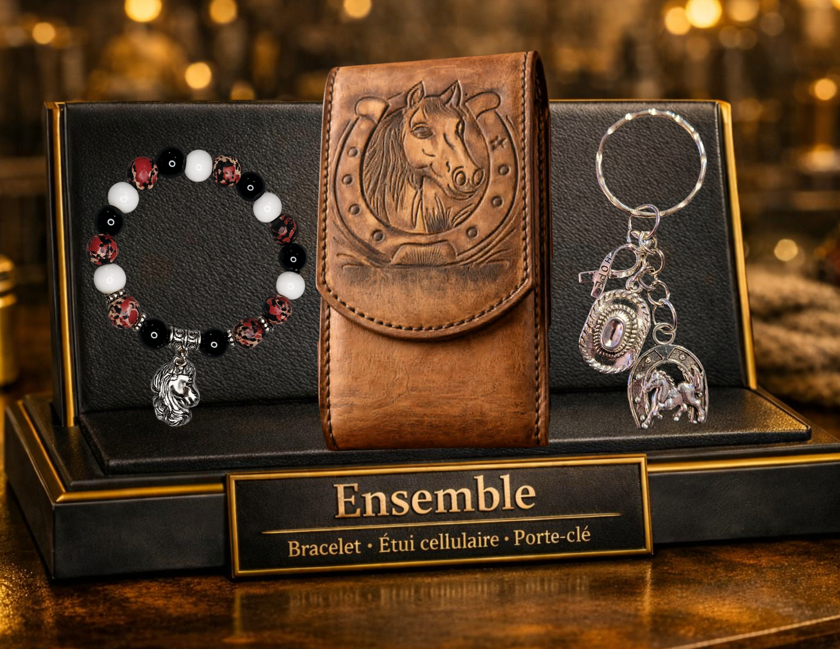 Ensemble Cadeau - Tête de cheval avec fer à cheval #3