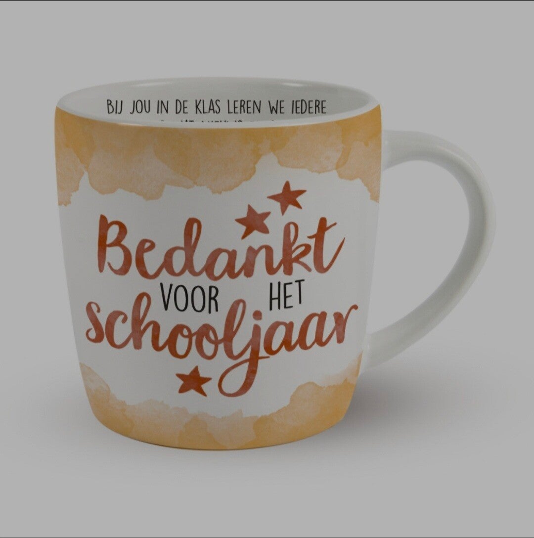 Mok 'Bedankt voor het Schooljaar' – Cadeau voor Juf of Meester
