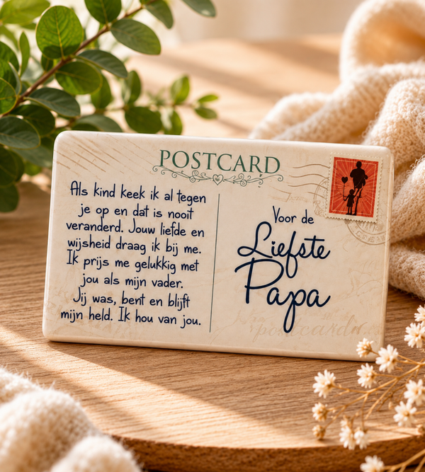Koelkastmagneet – Voor de liefste Papa (8 x 5 cm)