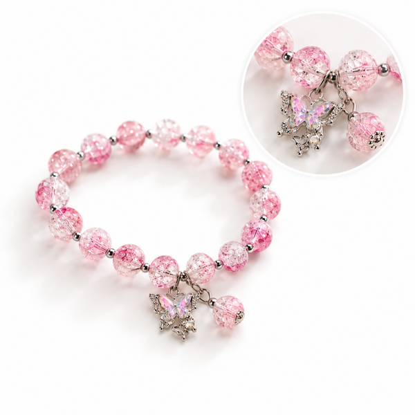 Roze Vlinder Armband
