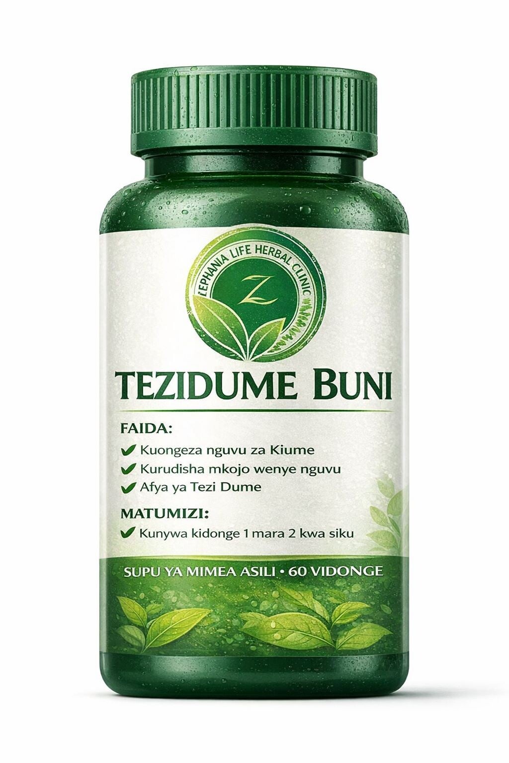 Tezidume Buni ni mchanganyiko maalumu wa mimea ya asili unaosaidia afya ya tezi dume, kumaliza kabisa dalili za prostatitis na kusaidia hatua za awali za saratani. 