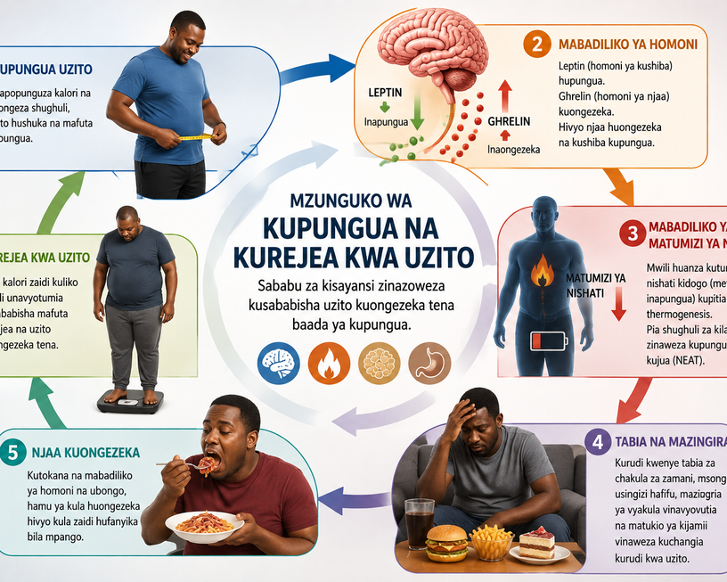 Sababu zinazoweza kufanya uzito urudi baada ya kupungua