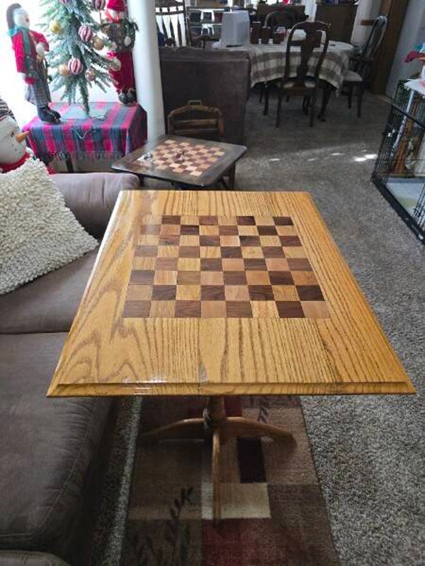 Oak Checkerboard Table