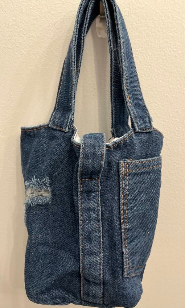 Dark Denim Mini Pocket Bag