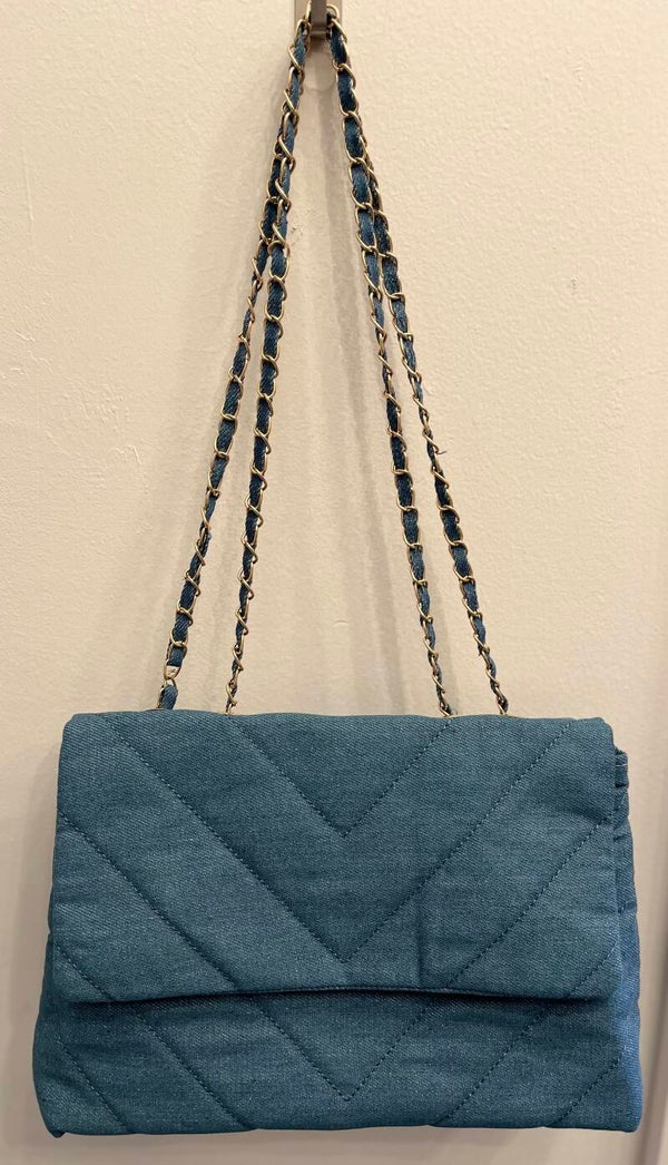 Denim Flap Shoulder Bag