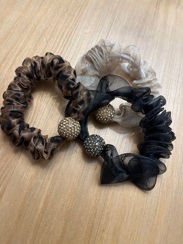 Set of 3: Retro Rhinestone Hair Ties