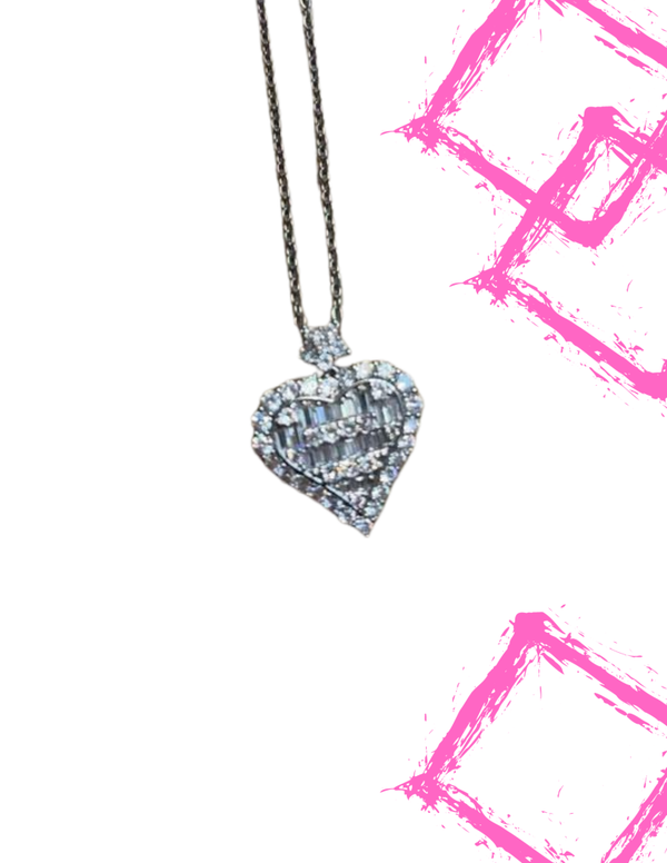 Zircon Love Heart Pendant Necklace