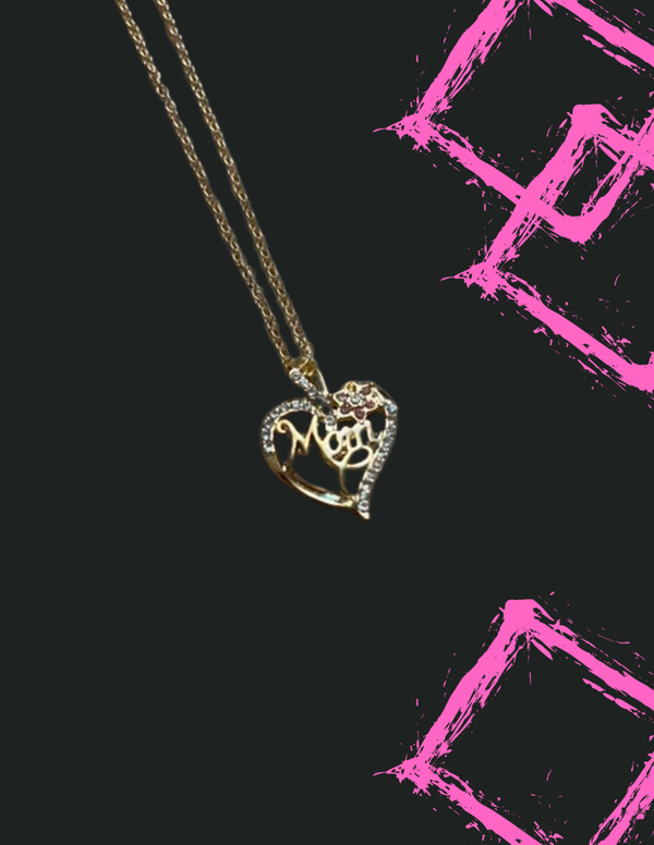 “Mom” Pendant Necklace, Elegant