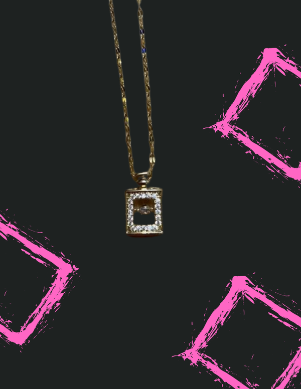 Perfume Bottle Titanium Steele Elegant Necklace