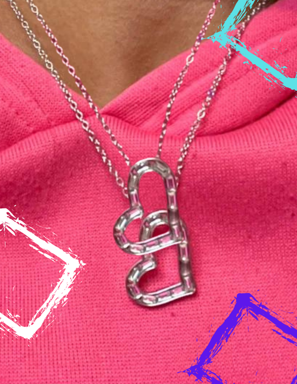 1pc Collar with Love Heart Pendant with 925 Zirconia Inlaid