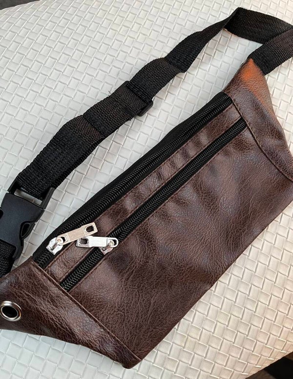 Men's Faux Leather Waist/Chest Bag