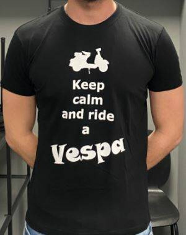 Vespa t-shirt Keep calm and ride a Vespa