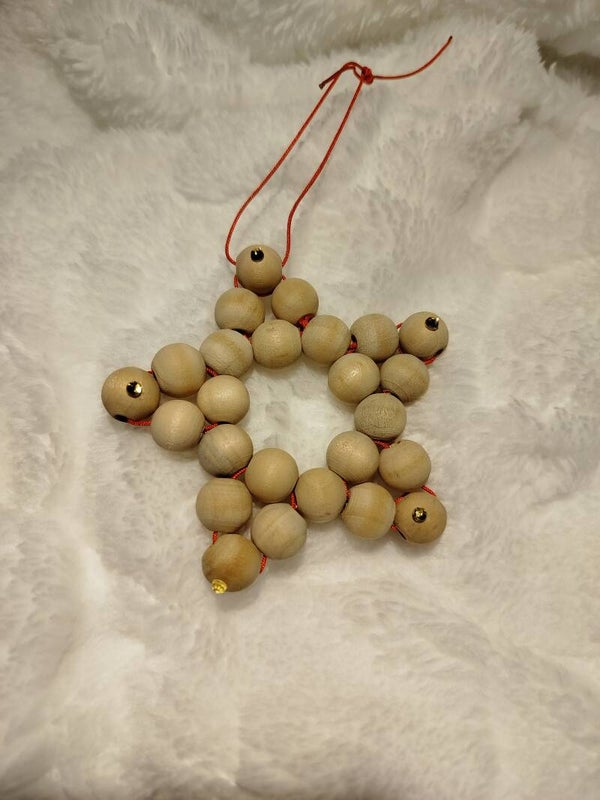 Pochette étoile perles en bois