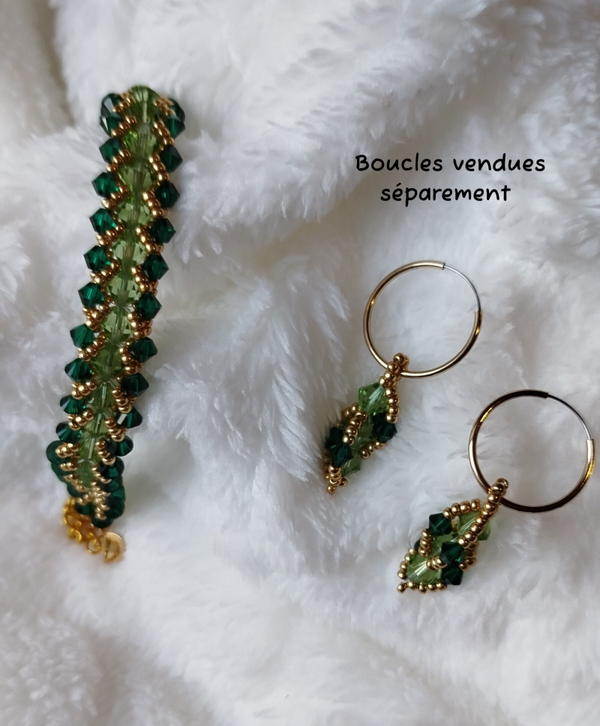 Bracelet PureCrystal vert et doré