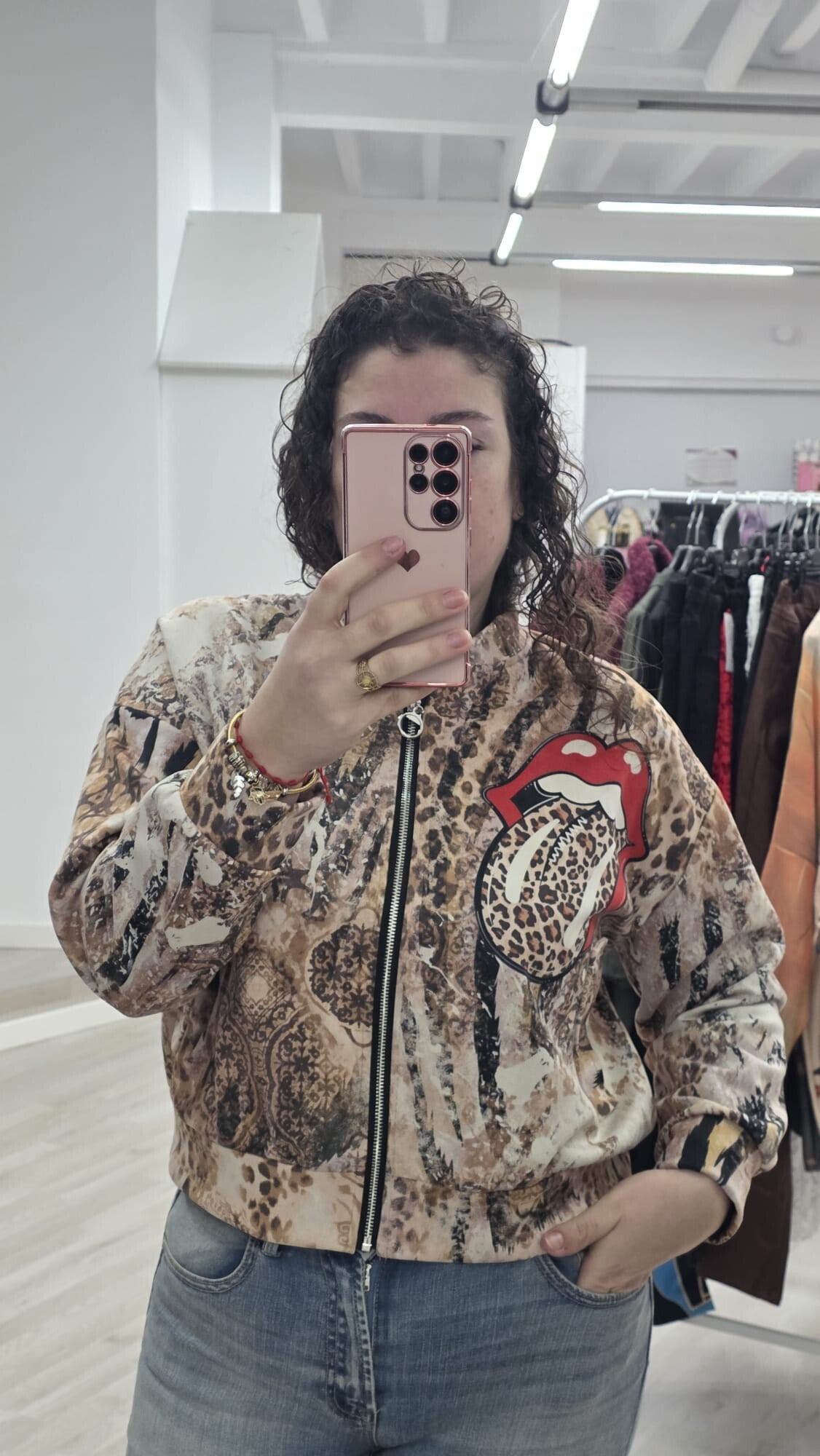 Chaqueta de antelina estampada  36/44