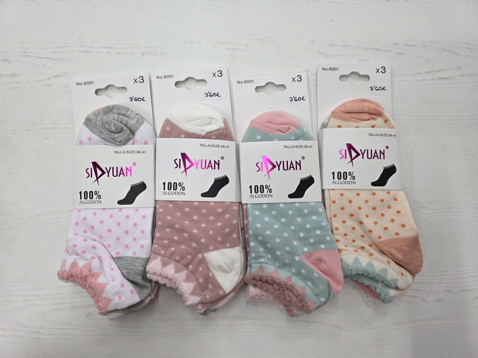 Pack 3 Calcetines 6001 100% algodón
