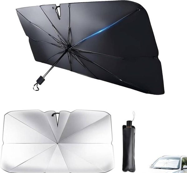 Pare-Soleil Voiture Parapluie Pliable - Protection UV Anti-Chaleur - Installation 2 Secondes