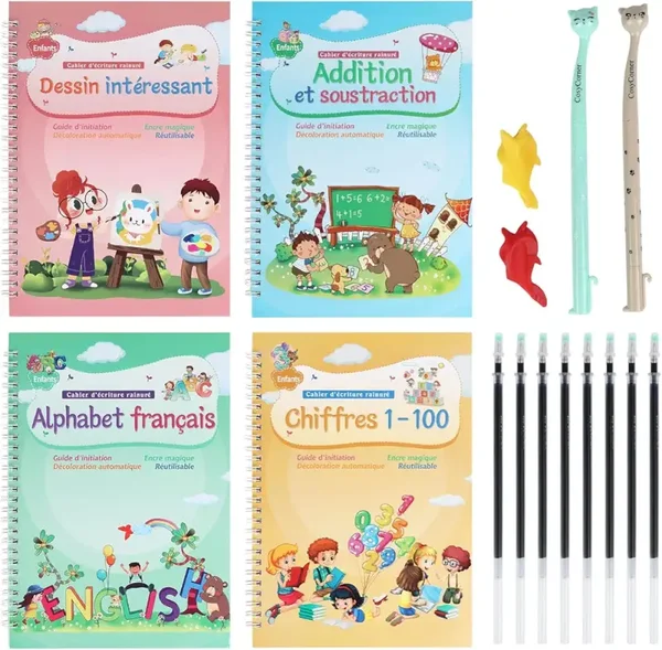 Cahier d'Écriture Magique Réutilisable – Apprendre en s'amusant
