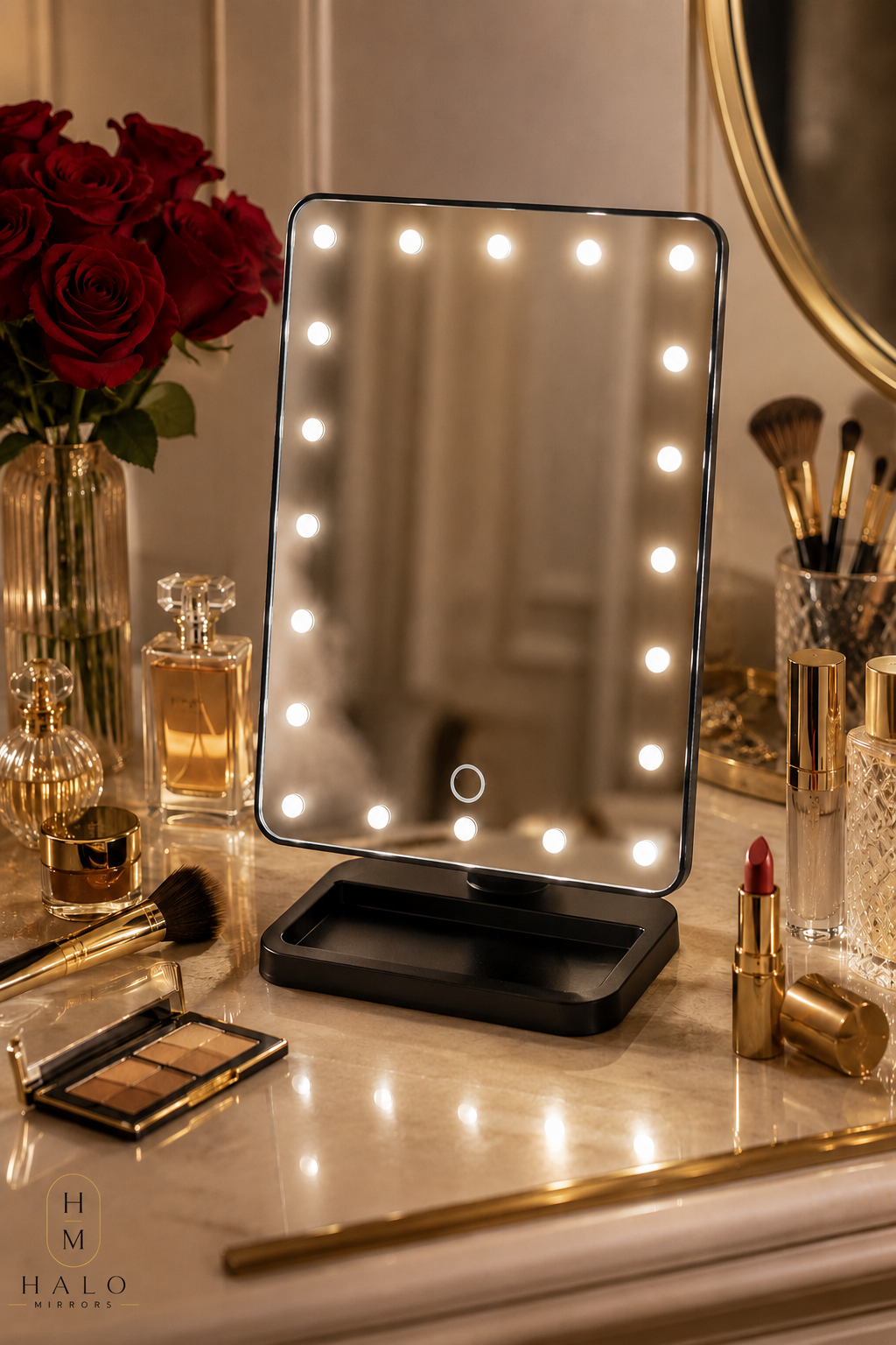 Bluetooth LED Vanity Makeup Mirror (Black)