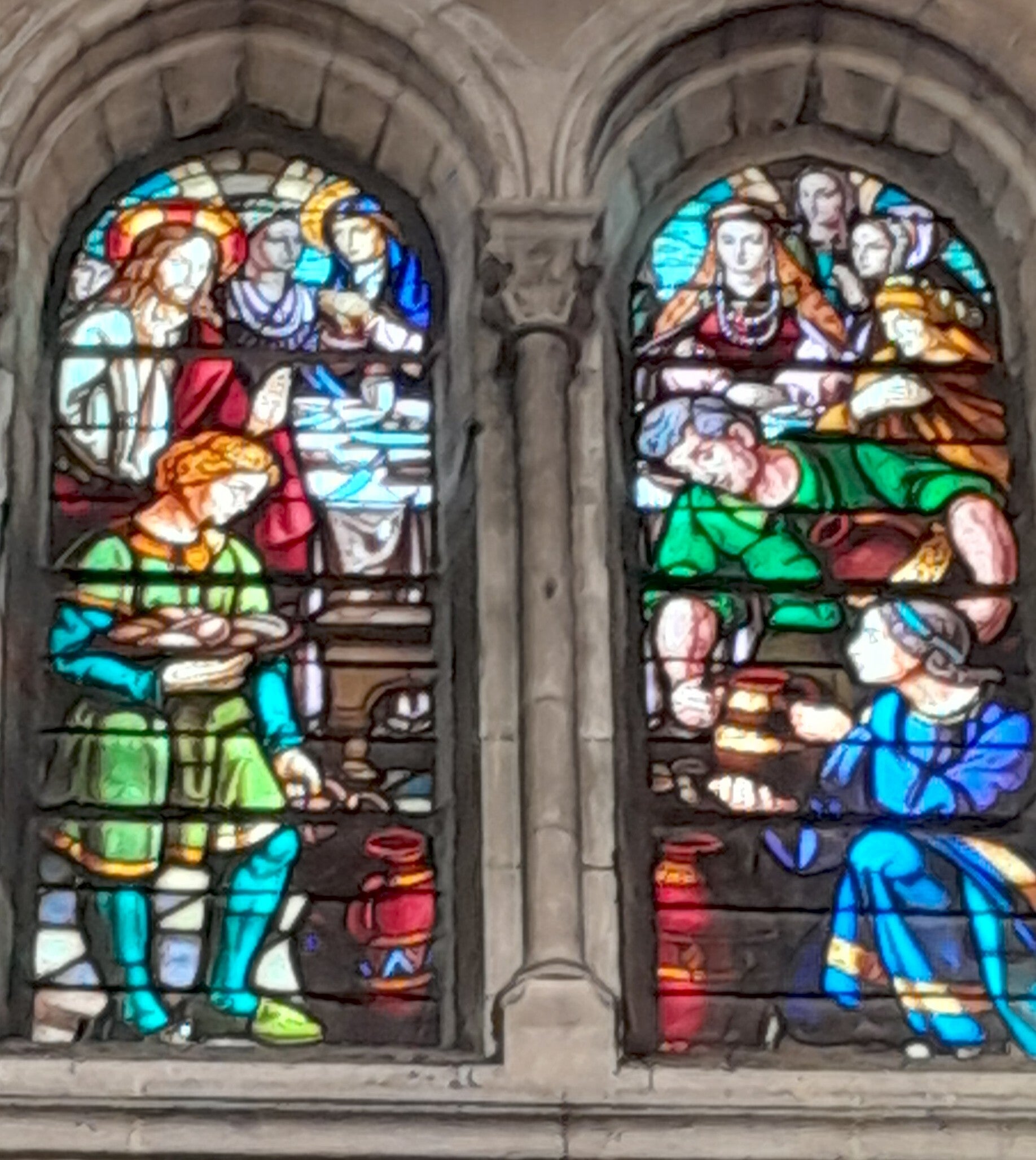 Dieu parle à mon coeur - Le Sanctuaire Notre Dame du Bout du Pont, refuge de la Mère et l'enfant - Pau - vitrail des noces de Cana