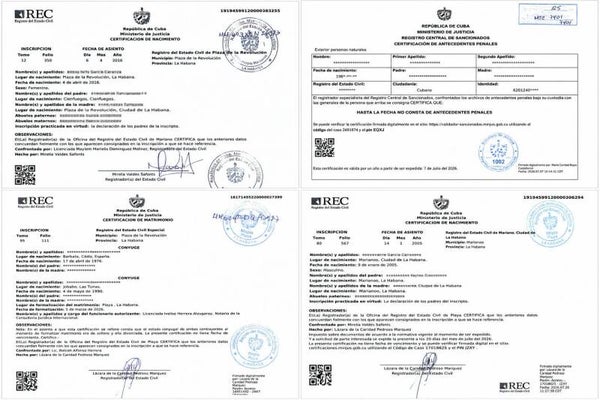 Legalización ante el Consulado General de España en La Habana