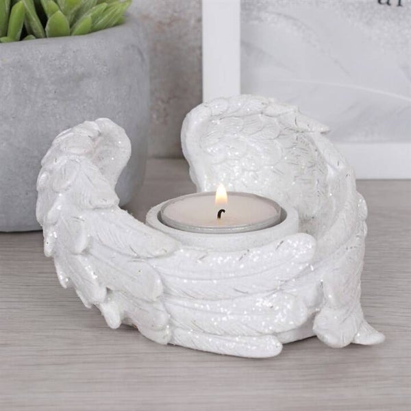 Glitter Angel Wing Tealight Holder
