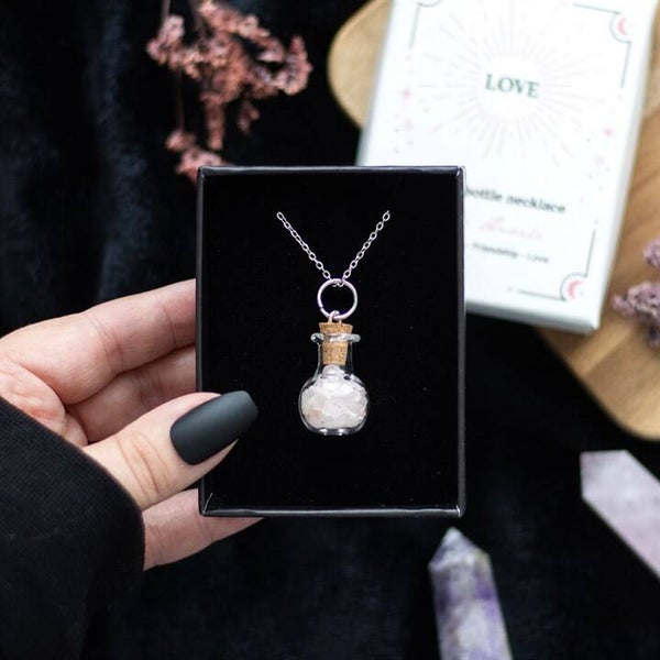 Rose Quartz Crystal Chip Potion Necklace