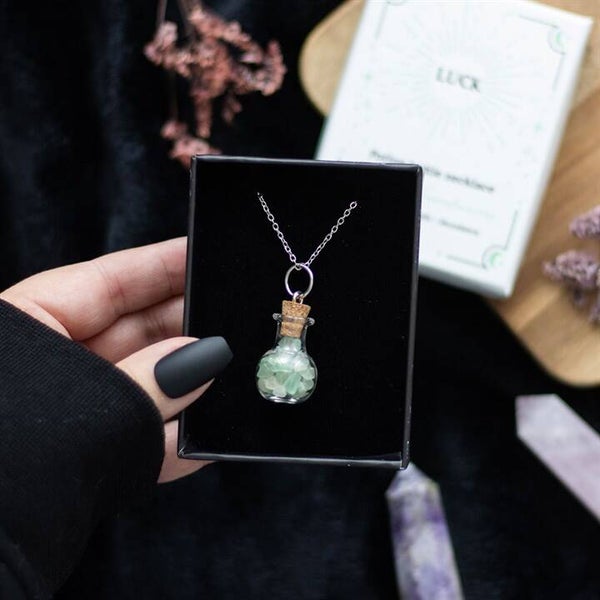 Green Aventurine Crystal Chip Potion Necklace