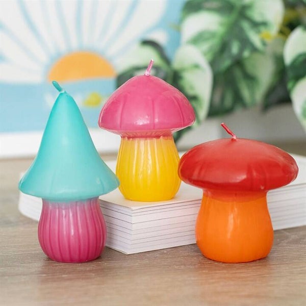 Set of 3 Mushroom Candles