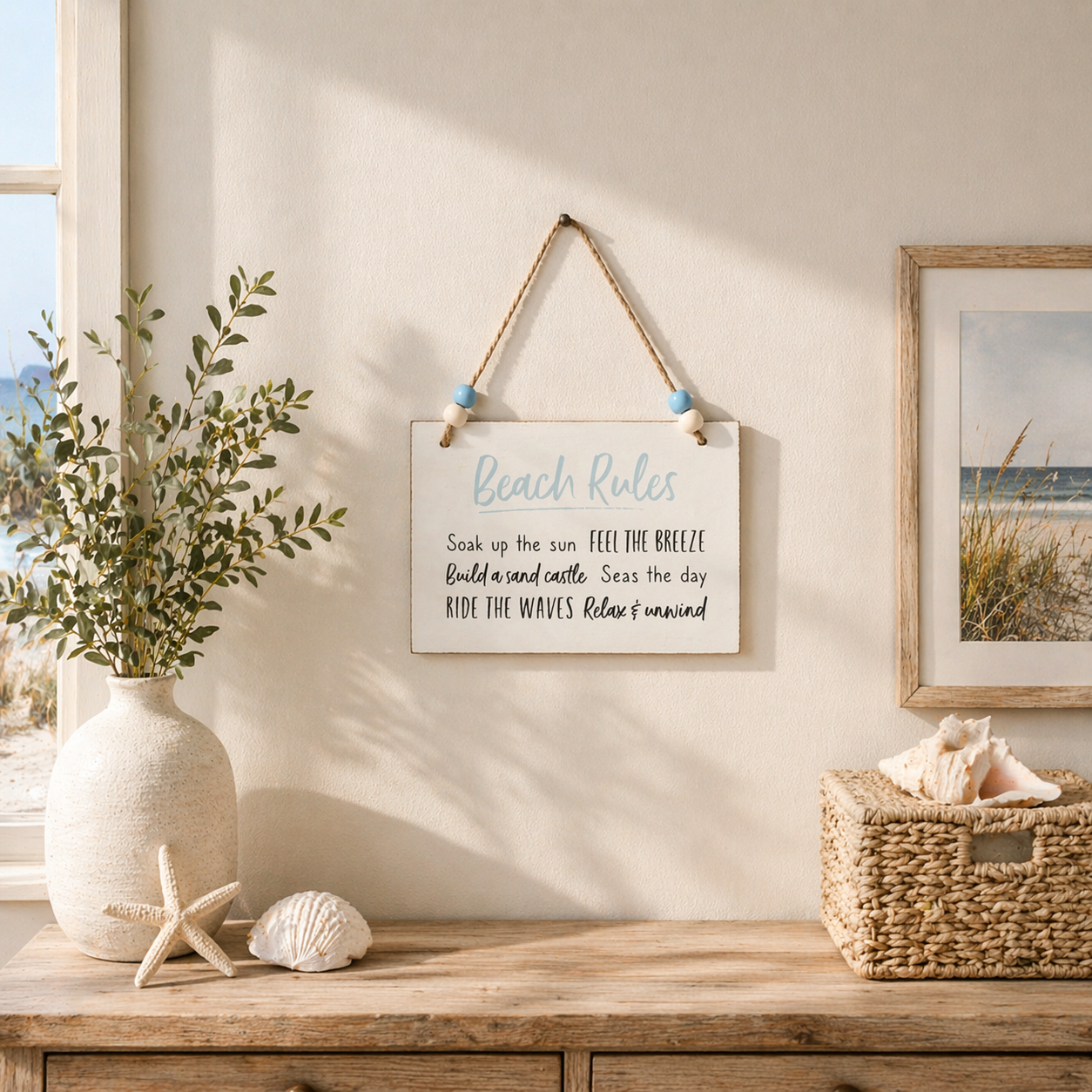 Beach Rules Sentiment Sign