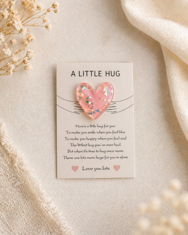 Pink Little Pocket Hug Heart Token