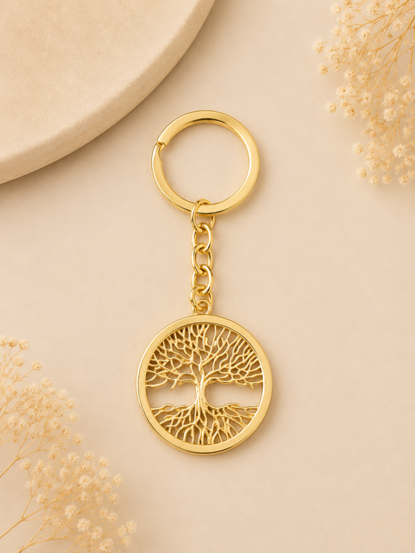 Gold Tree of Life Keyring
