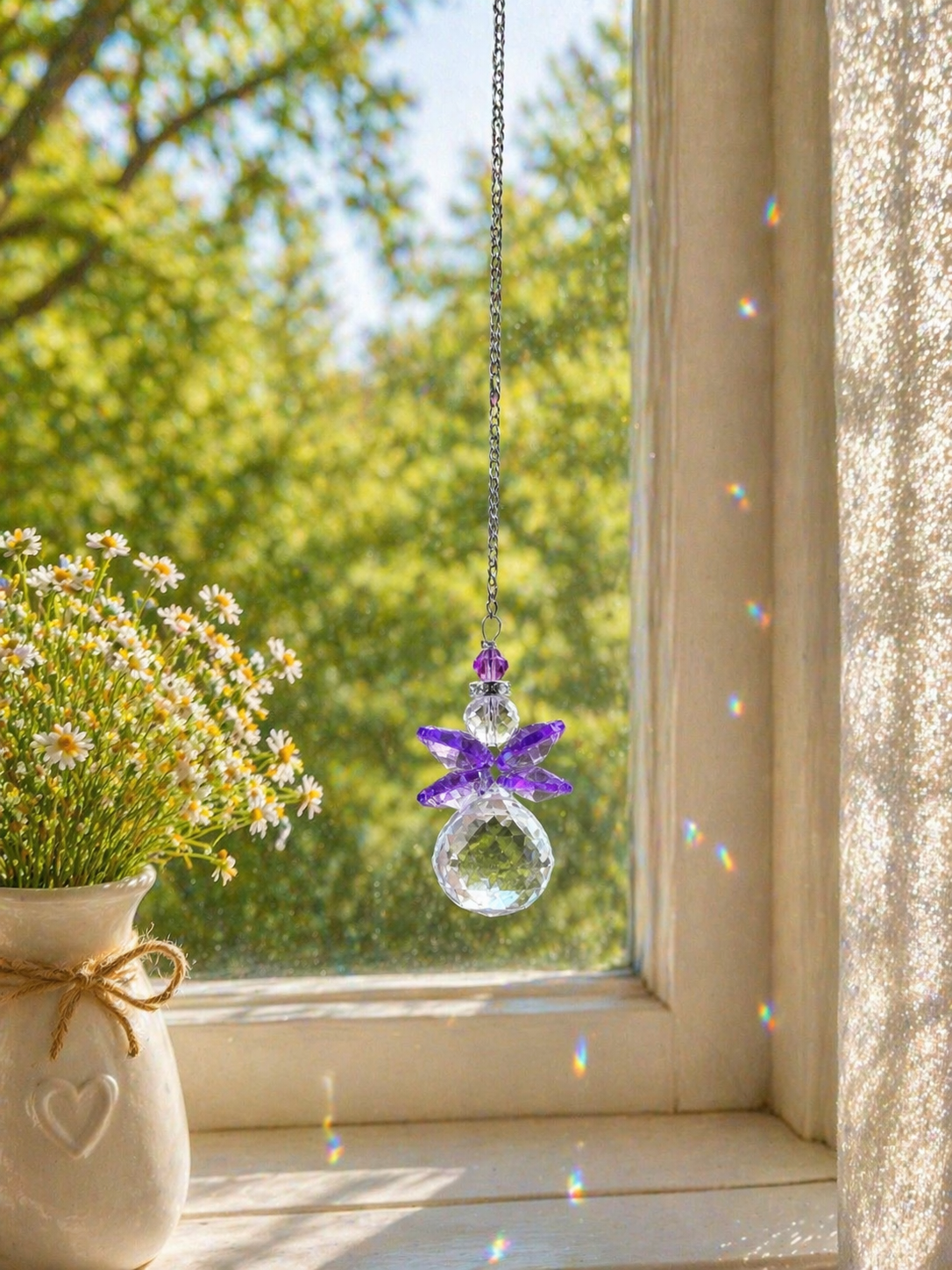 Purple Crystal Angel Suncatcher