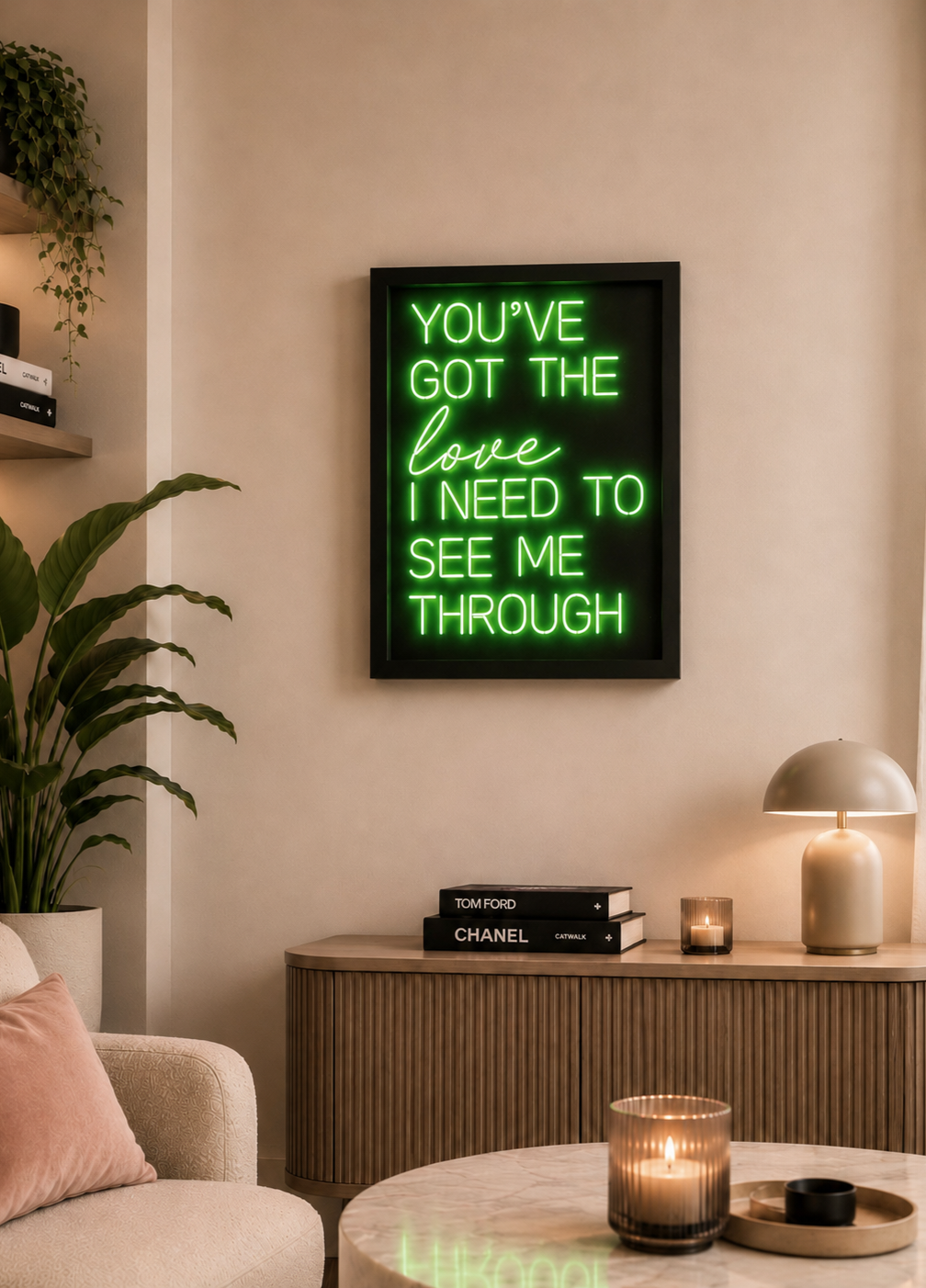 You've Got The Love Neon Green Framed Print
