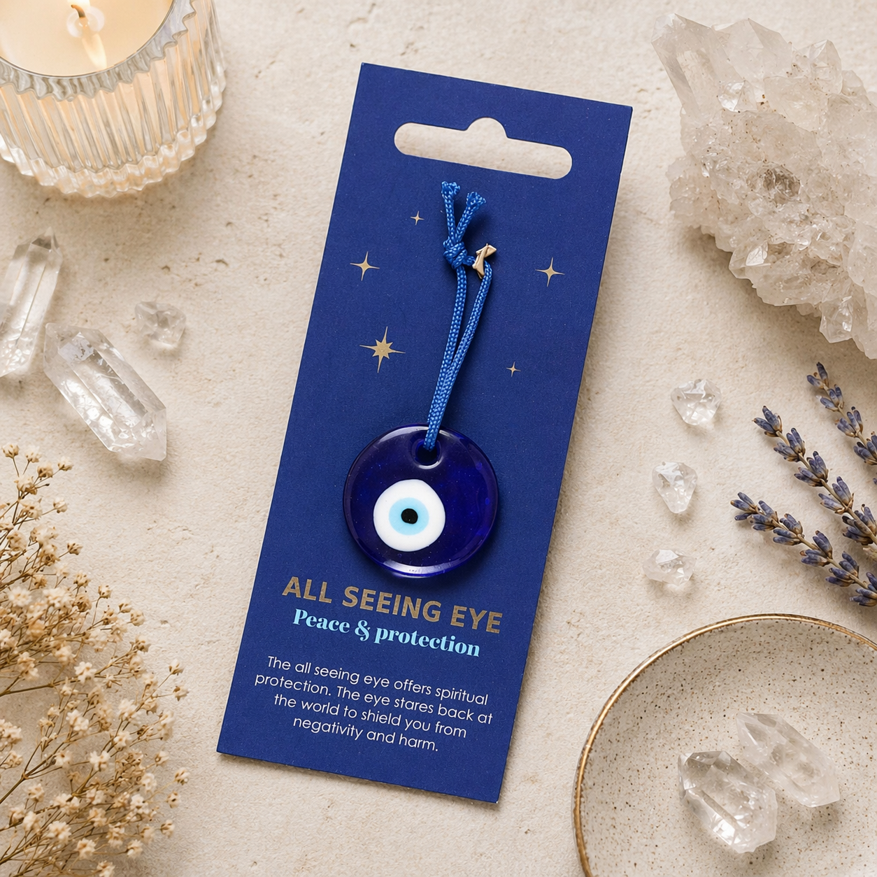 Glass All Seeing Eye Protection Charm