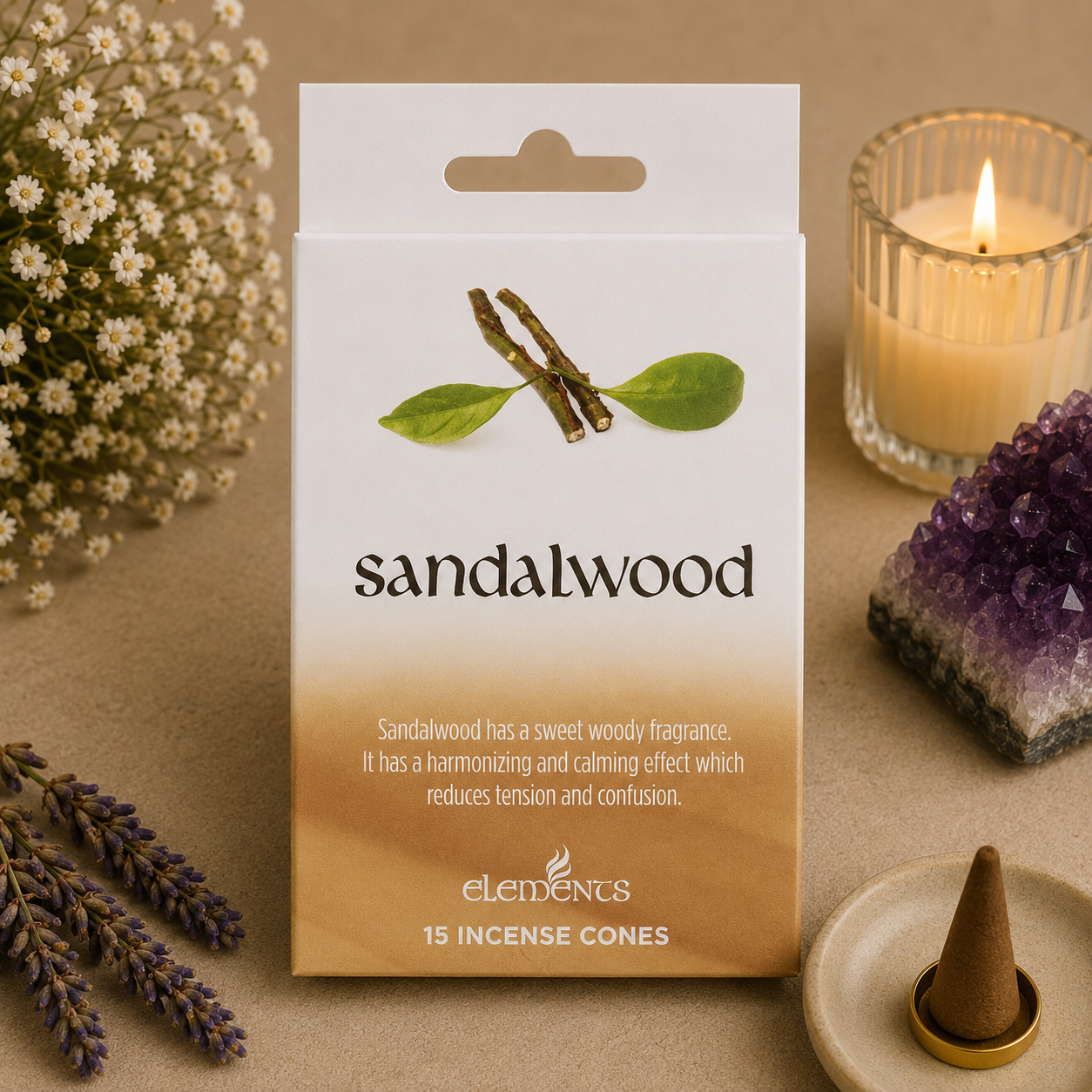 Elements Sandalwood Incense Cones