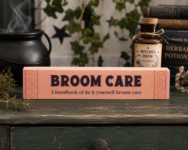 Broom Care Wooden Book Sign