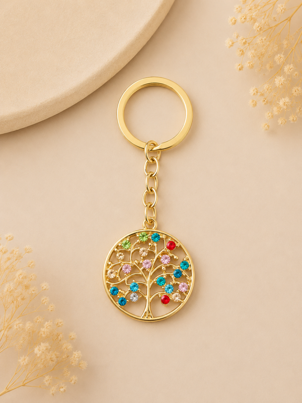 Coloured Crystal Tree of Life Keyring