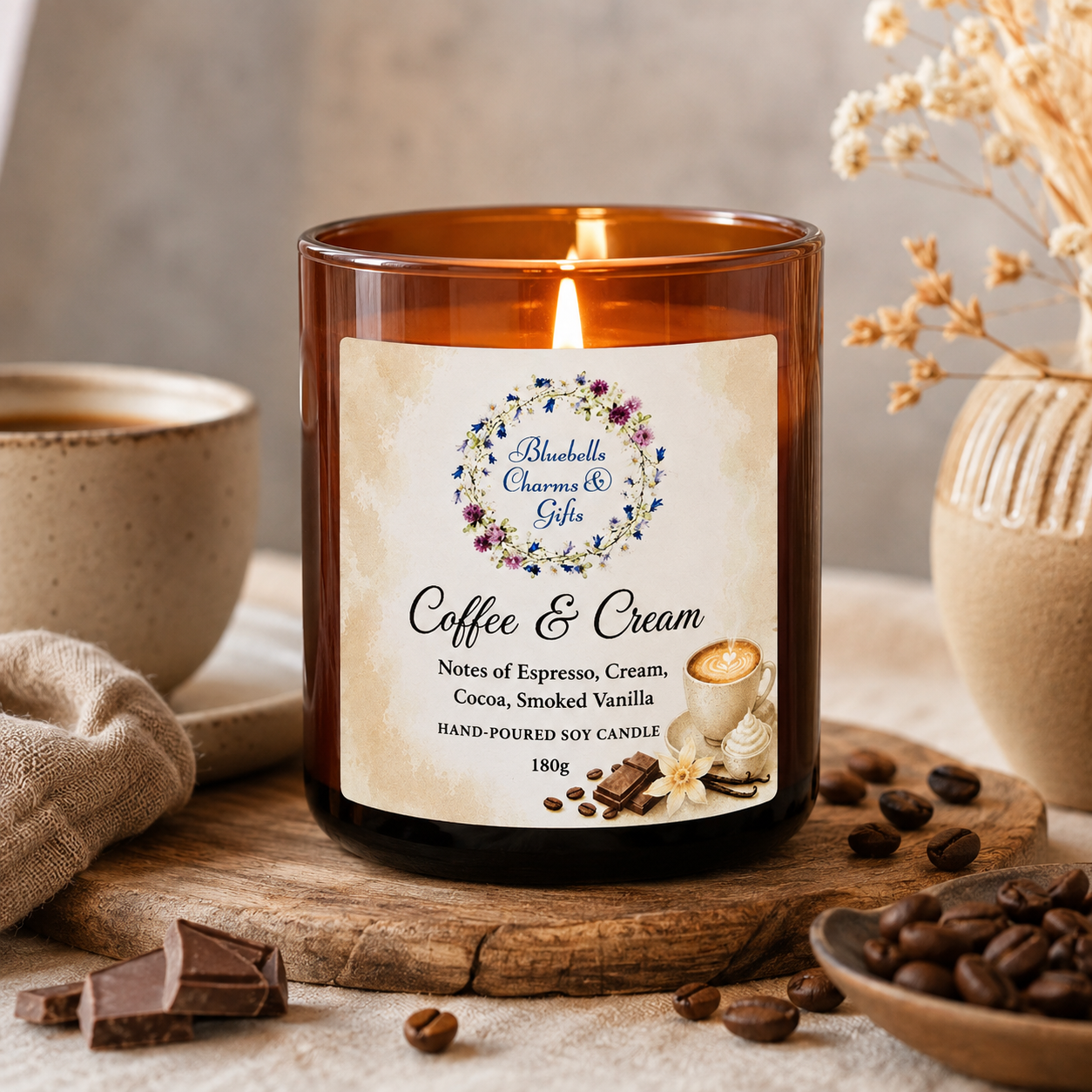 Coffee & Cream Hand-Poured Soy Candle