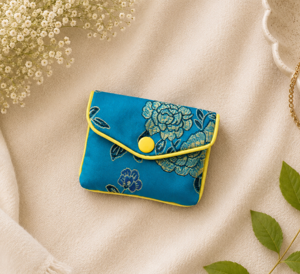 Blue Floral Mini Purse